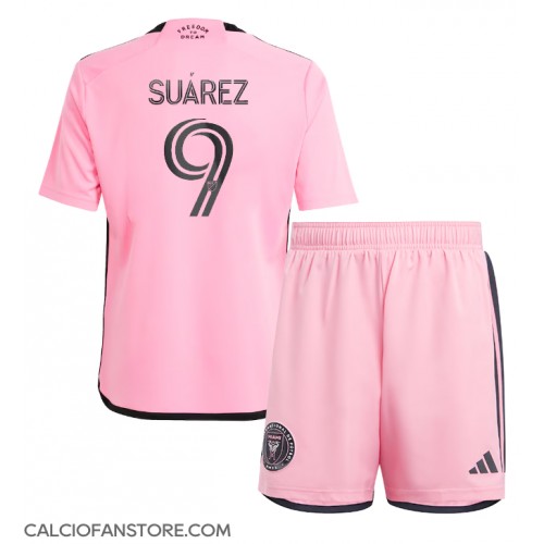 Maglia Calcio Inter Miami Luis Suarez #9 Prima Divisa Bambino 2024-25 Manica Corta (+ pantaloncini)